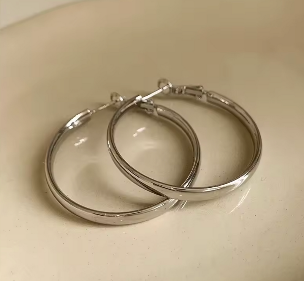 Fashion Large Flat Hoop Earrings for Women