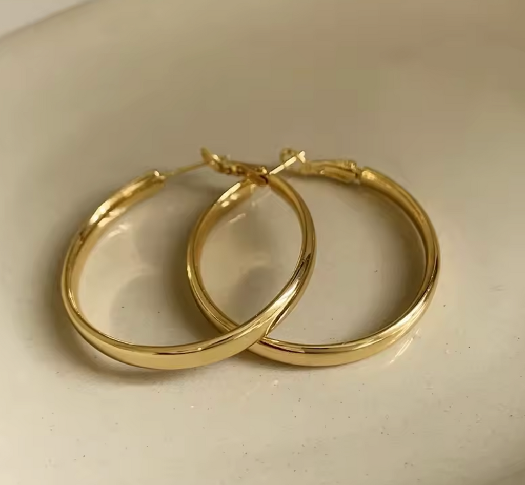 Fashion Large Flat Hoop Earrings for Women