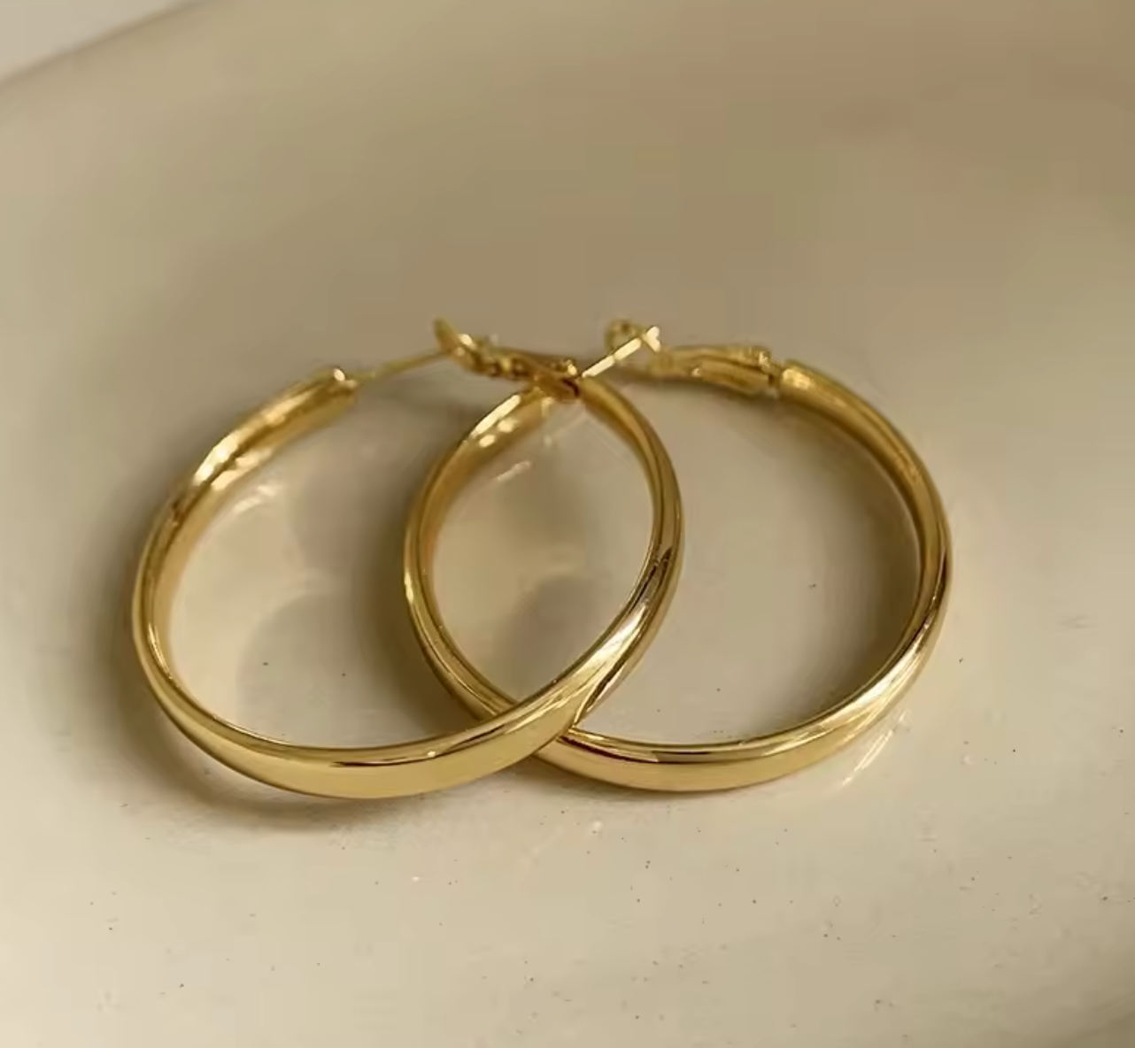 Fashion Large Flat Hoop Earrings for Women