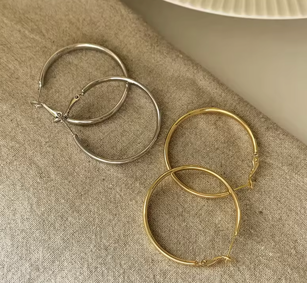 Fashion Large Flat Hoop Earrings for Women