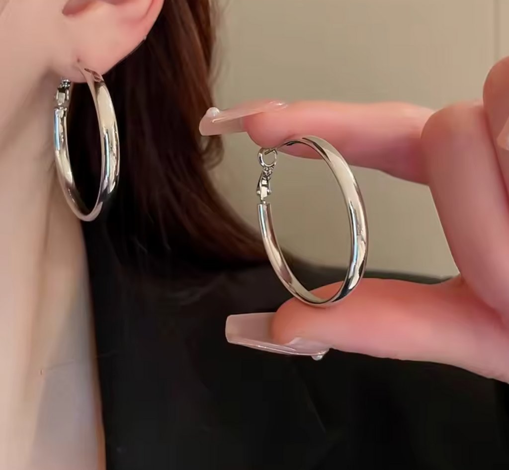Fashion Large Flat Hoop Earrings for Women