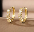 Stainless Steel Heart Zircon Hoop Earrings for Women