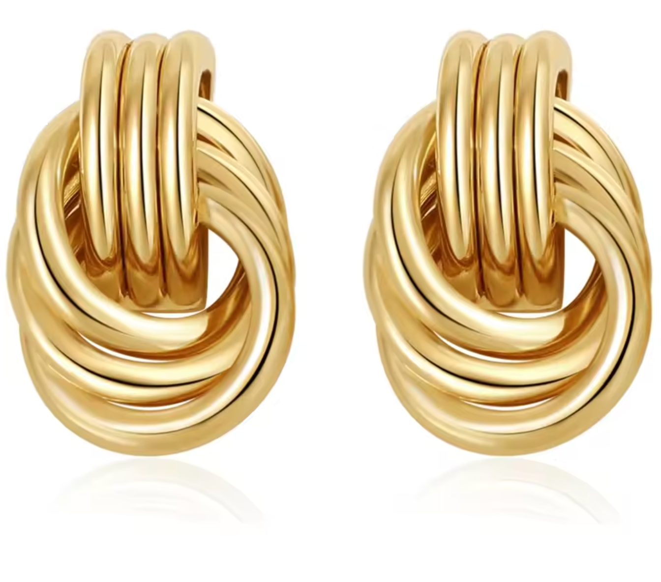 14K Gold Plated Knot Earrings for Women