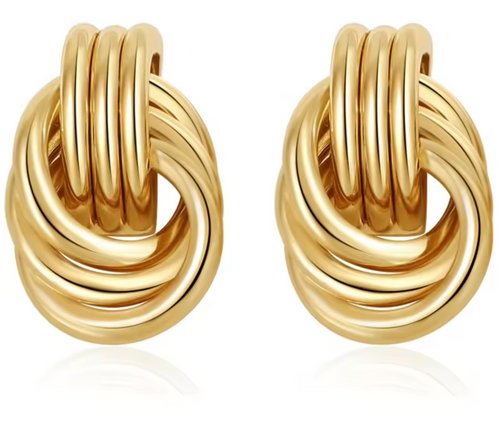 14K Gold Plated Knot Earrings for Women