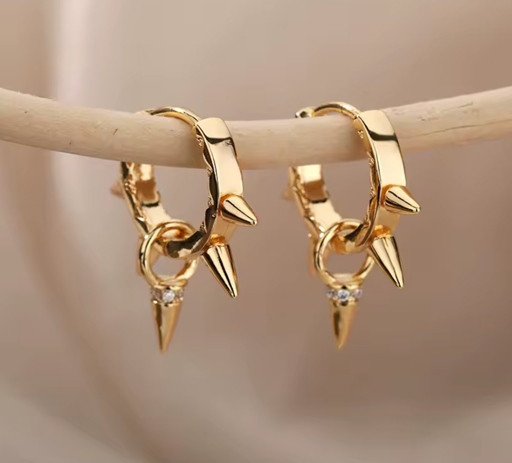 Punk Spike Rivet Hoop Earrings for Women