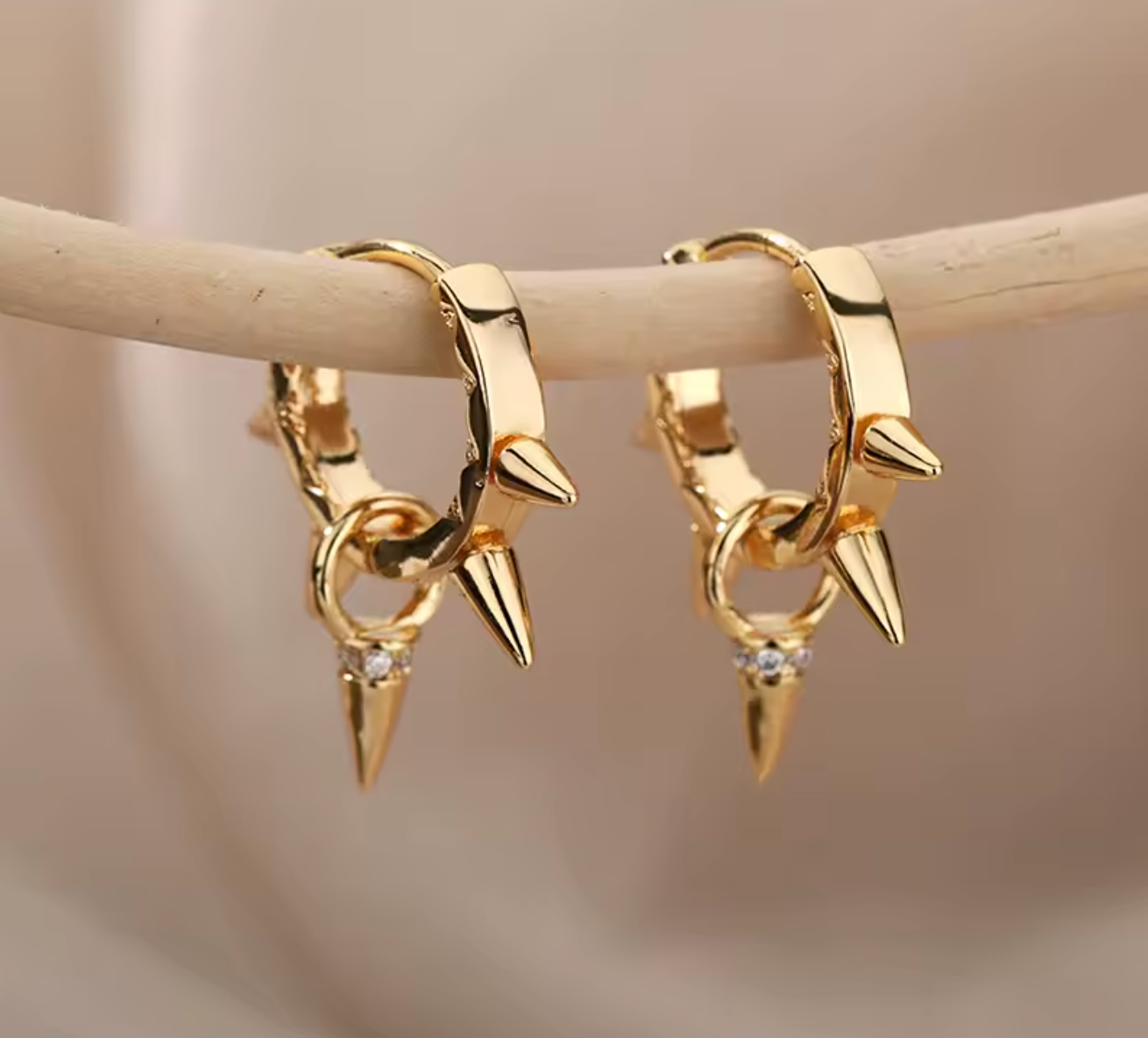 Punk Spike Rivet Hoop Earrings for Women