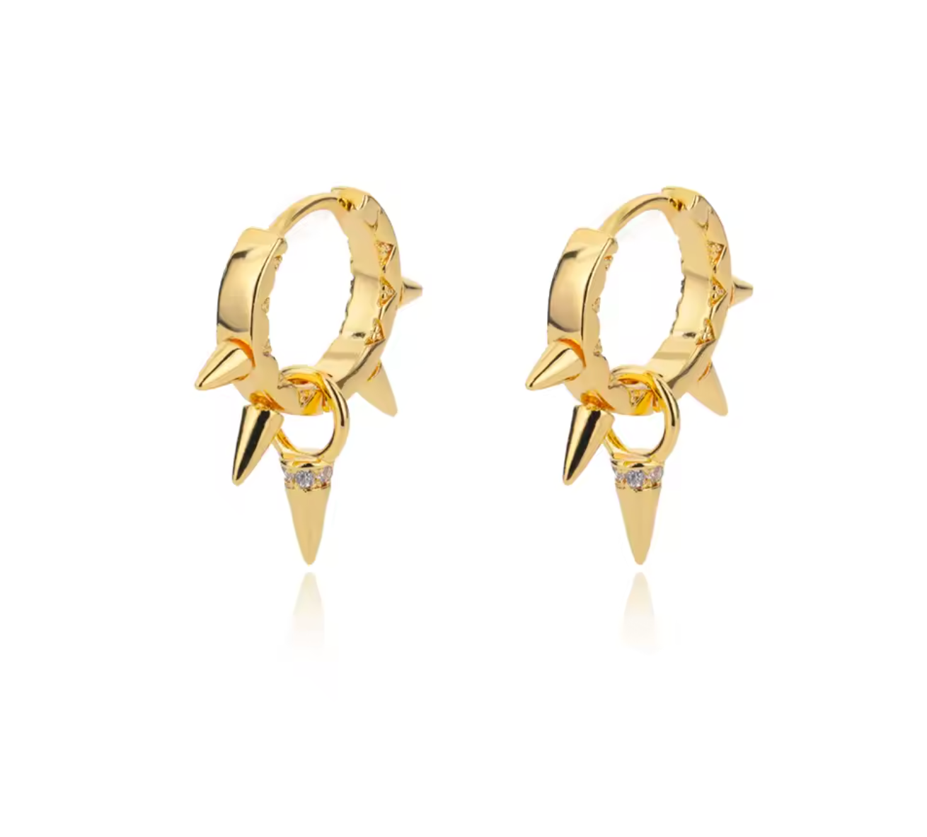 Punk Spike Rivet Hoop Earrings for Women