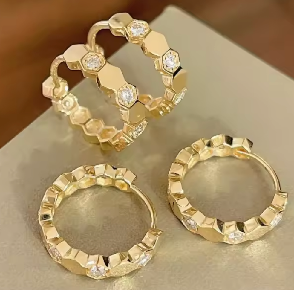 Simple Luxury 18K Gold Plated Earrings for Women