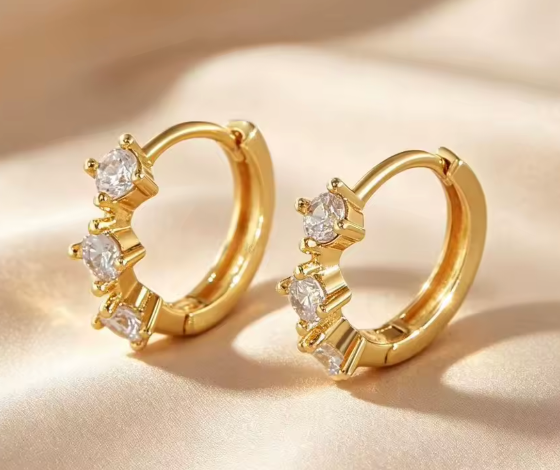 Exquisite White Zircon Hoop Earrings for Women