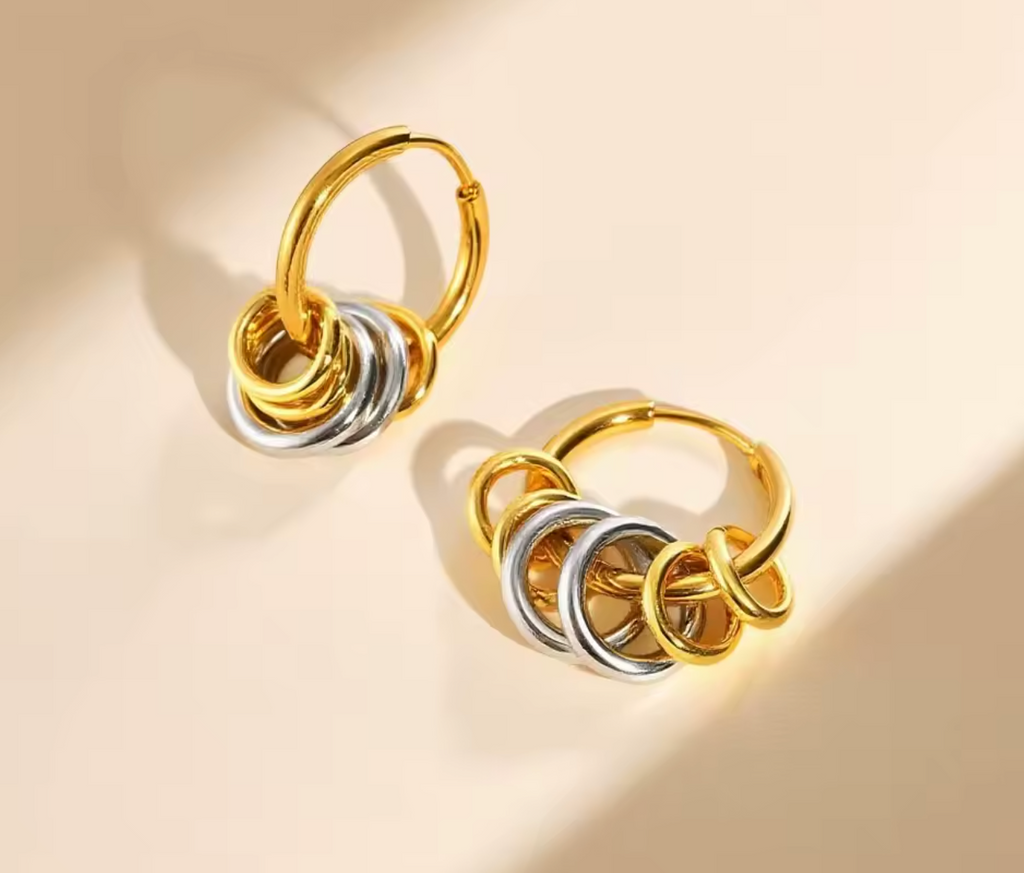 Minimalist Glossy Circle Stainless Steel Hoop Earrings for Women