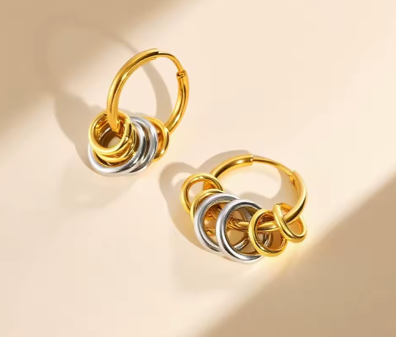 Minimalist Glossy Circle Stainless Steel Hoop Earrings for Women